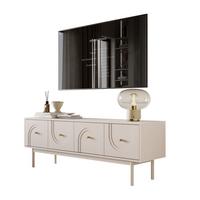 TV-SCHRANK LIBERTY auf Holzbeinen kaschmirfarben - Kaschmir, Holzwerkstoff (154/53.5/39cm) - Lookway