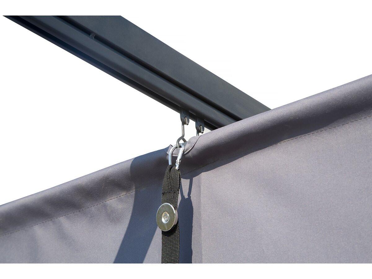 PERGOLA - MARKISE pergola adossée en métal avec toit rétractable - 3 x 4 m - gris anthracite Grau - Grau, Metall (290/231/395cm) - Habitat Garten