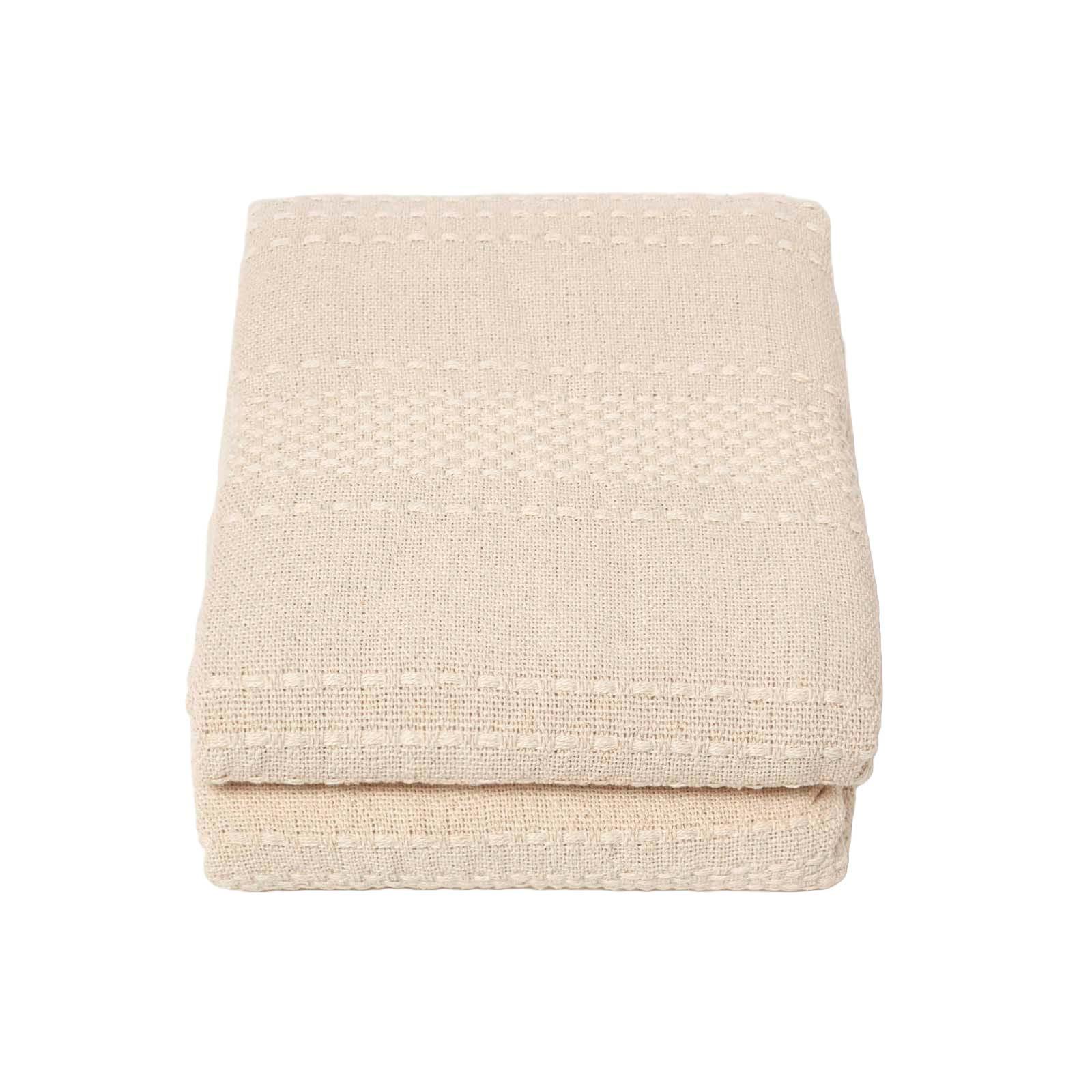 ÜBERWURF Kashi 225/255 cm, Baumwolle mit Fransen - Creme, Textil (225/255cm) - Homescapes