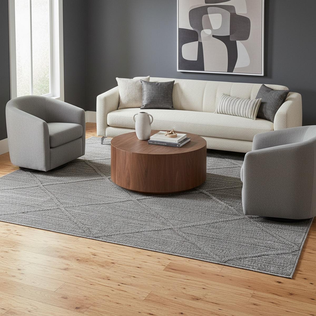 TEPPICH Outdoor IMST in Grau, im Boho-Stil, 120 x 170 cm - Grau, Textil (120/170cm) - KADIMA DESIGN