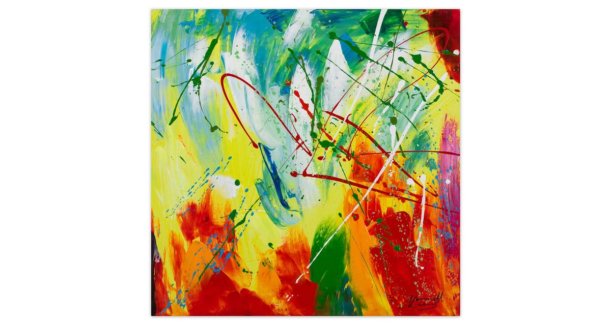 ÖLGEMÄLDE 60/60 cm - Multicolor, Holz/Textil (60/60cm) - KUNSTLOFT