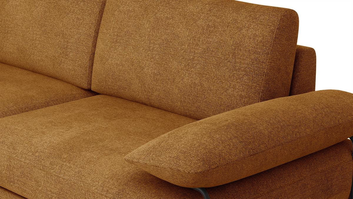 SOFA LORI 3-Sitzer, orange - Schwarz/Orange, Holzwerkstoff/Textil (245/87/96cm) - Wozimo