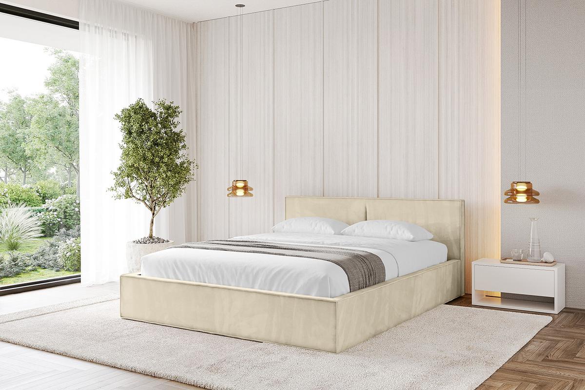 POLSTERBETT mit Bettkasten und Lattenrost, Boxbett ohne Matratze - TIVON-V1 180x200 Beige - Ecru, Holzwerkstoff/Textil (180/200cm) - ALTDECOR