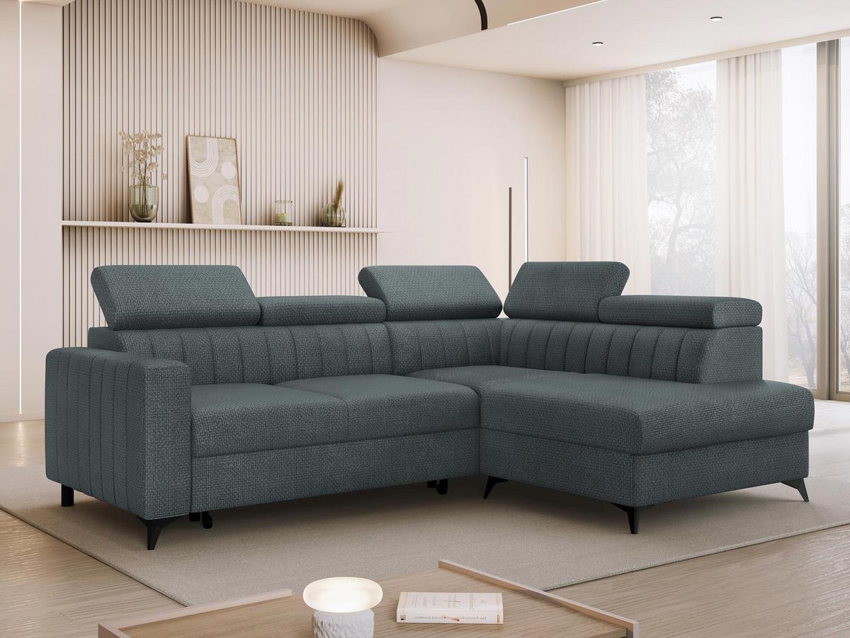 ECKSOFA Milano 2RRLXP, Seite: Rechts 2R+R+LXP - Blaugrau, Holz/Textil (249/195cm) - MIRJAN24