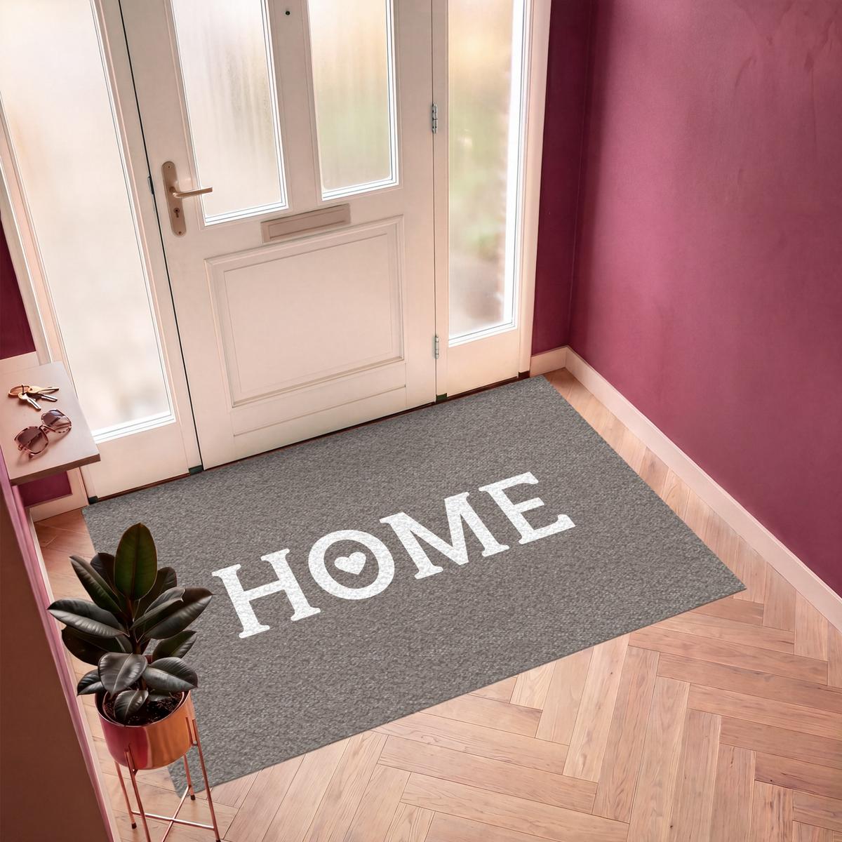 FUSSMATTE Startseite - Text - Taupe Fußabtreter 180x120 cm - Taupe, Kunststoff (180/0.4cm) - MuchoWow