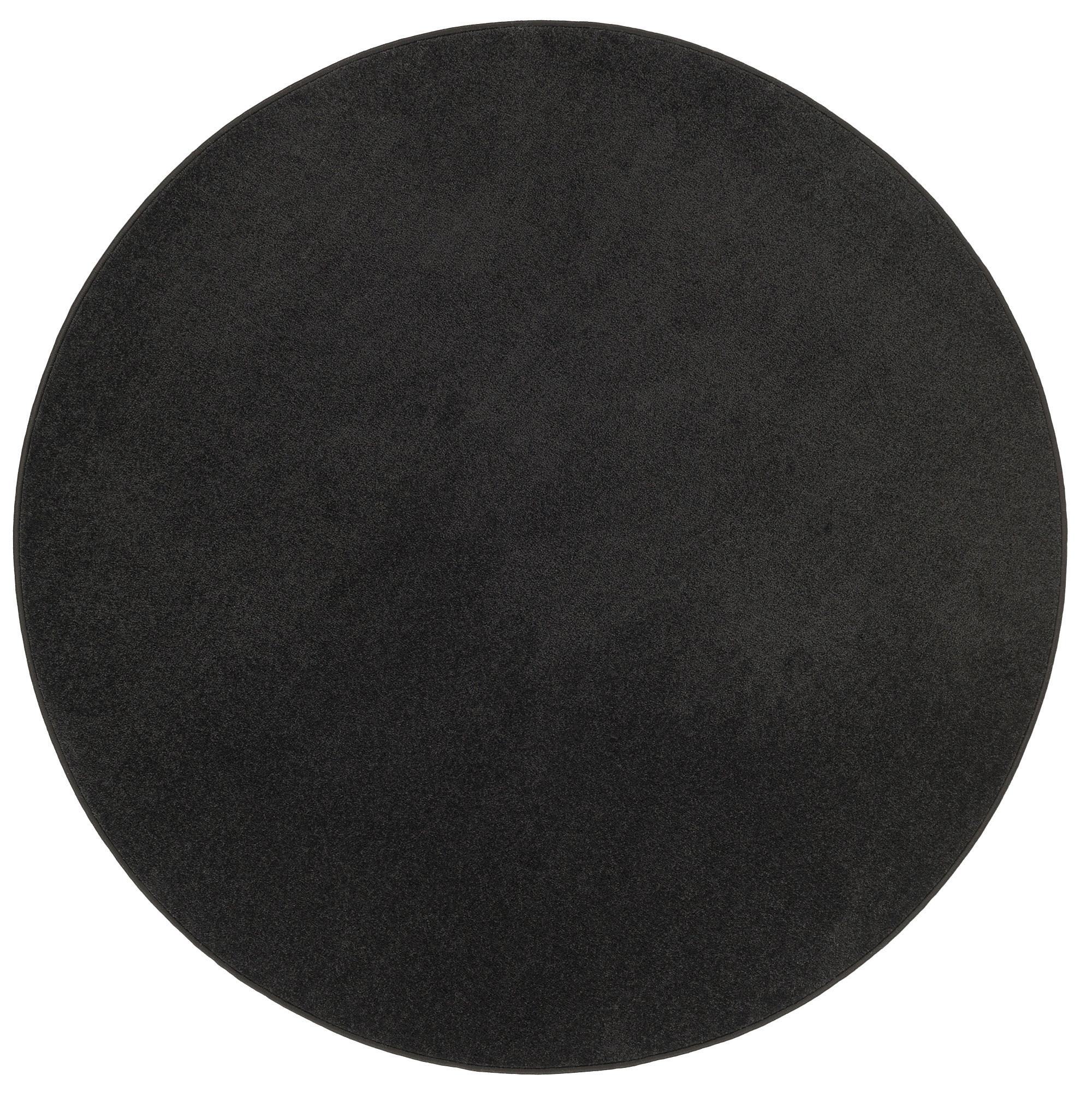 TREND VELOURS TEPPICH JOY RUND - Schwarz, Textil (100/100cm) - Snapstyle