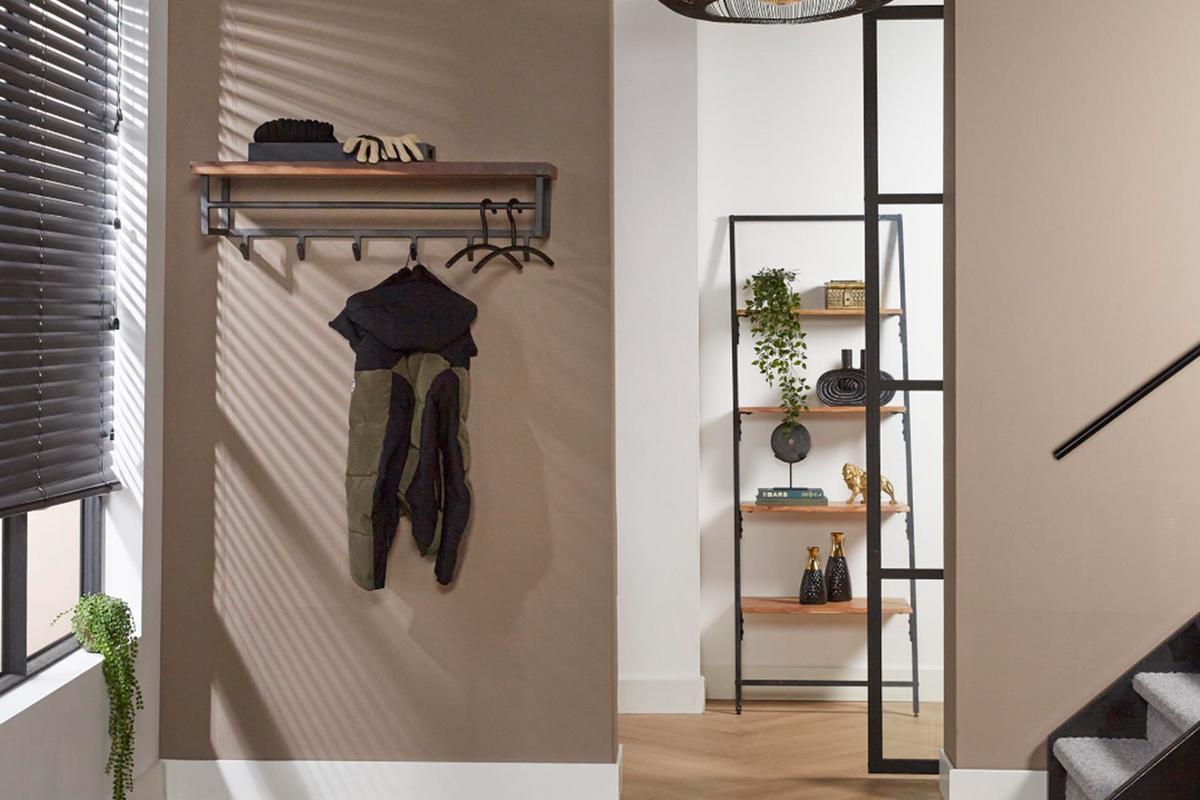 GARDEROBE ADELIA Grau Nussbaum - Grau, Metall (100/27/30cm) - KAWOLA