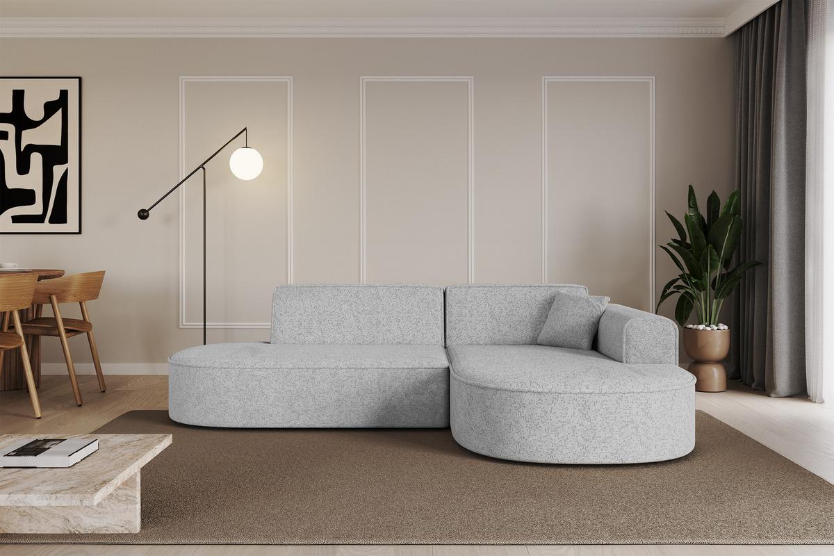 ECKSOFA Ottomane Rechts MARI-L1 - 243x171x79 cm Grau Tissu - Schwarz/Grau, Holzwerkstoff/Kunststoff (171/243cm) - ALTDECOR