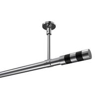 GARDINENSTANGE Sonette Mavell 400 cm (geteilt in 2 x 200 cm), 1-läufig, 20 mm Ø Chrom - Chromfarben/Schwarz, Metall (400cm) - INTERDECO