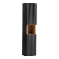 HÄNGESÄULE Riva Schwarz und Holz - Schwarz, Holzwerkstoff (30/140/25cm) - Petits-meubles