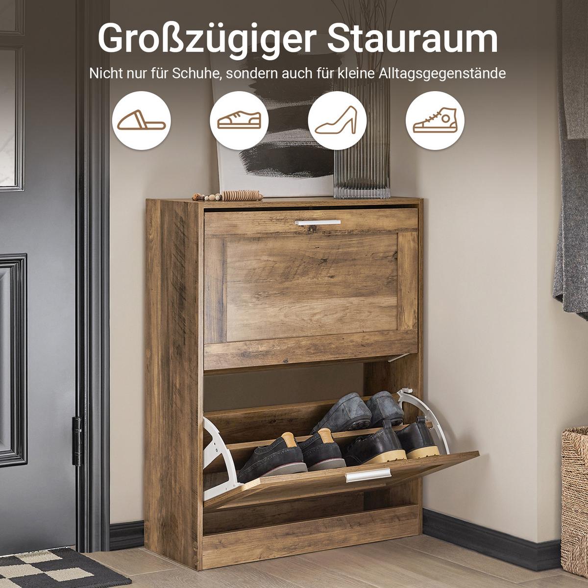 SCHUHSCHRANK Braun - Braun, Holzwerkstoff (60/79/23cm) - SoBuy