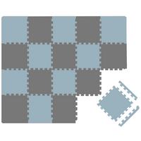 SPIELMATTE mit Rand - 180/90/1 cm Puzzlematte Blau Grau - Grau, Kunststoff (30/30cm) - Littletom