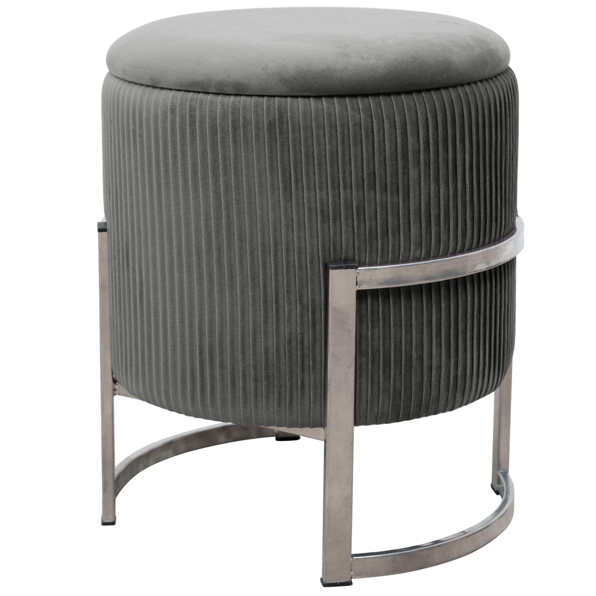 SITZHOCKER mit Stauraum, Polsterhocker Grau 40/46/40 - Grau, Textil (40/46/40cm) - RAUMHIRSCH FURNITURE