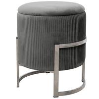 SITZHOCKER mit Stauraum, Polsterhocker Grau 40/46/40 - Grau, Textil (40/46/40cm) - RAUMHIRSCH FURNITURE