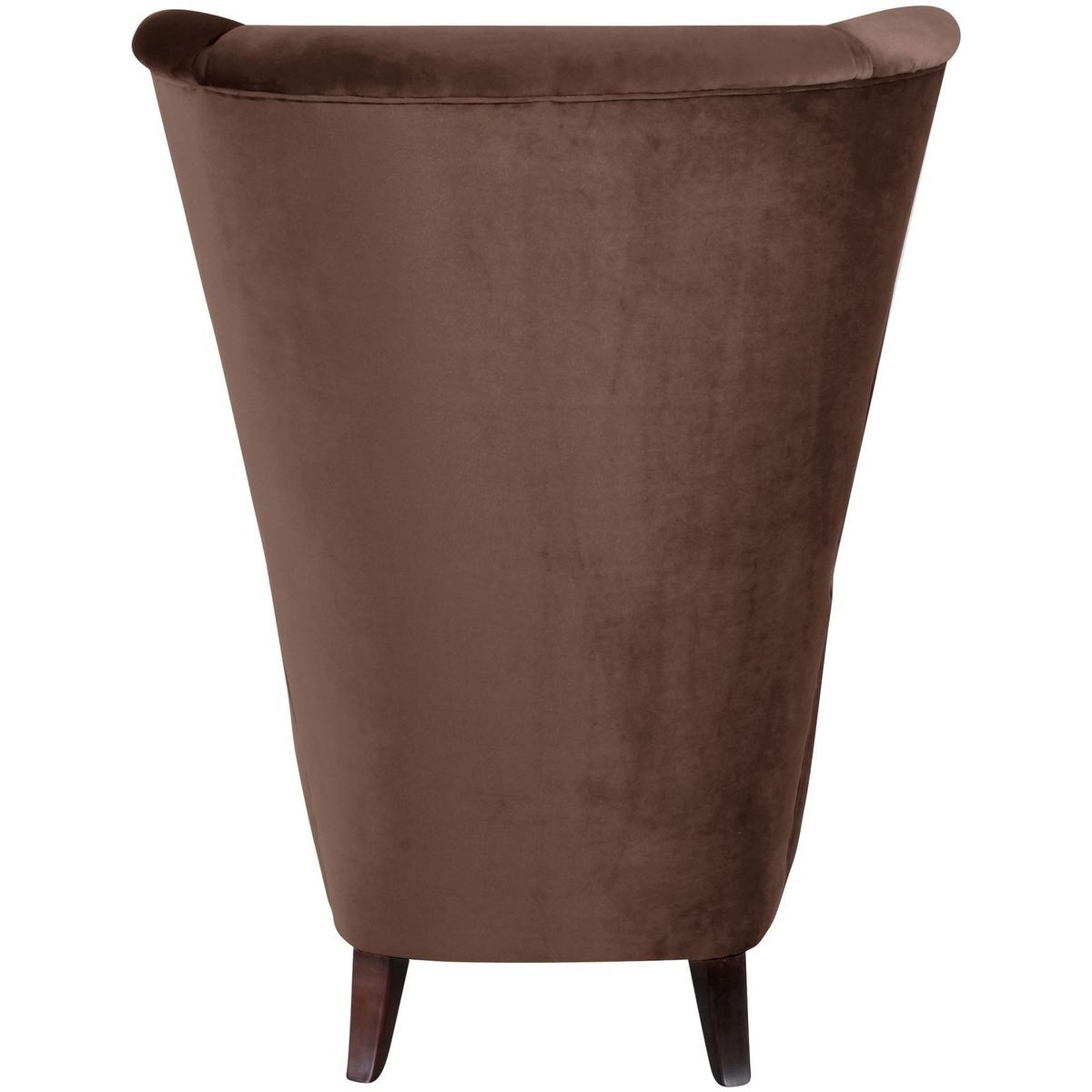 HOCHLEHNSESSEL Kailey Bezug Samtvelours Buche nussbaum dunkel / braun - Braun, Kunststoff (96/122/89cm) - 58aufmkessel