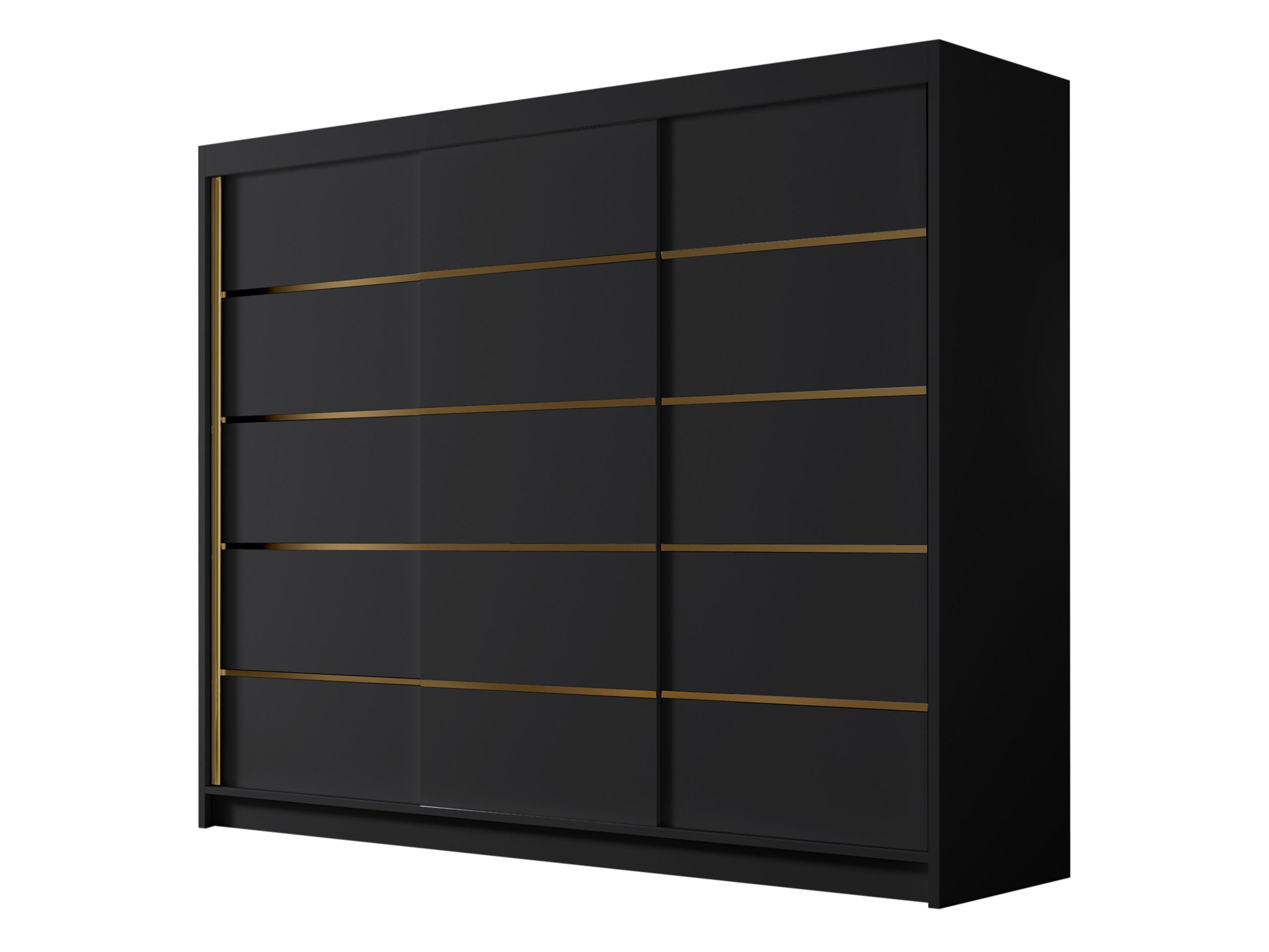 SCHIEBETÜRENSCHRANK Amber VII - Goldfarben/Schwarz, Holzwerkstoff/Metall (250/215/58cm) - MIRJAN24