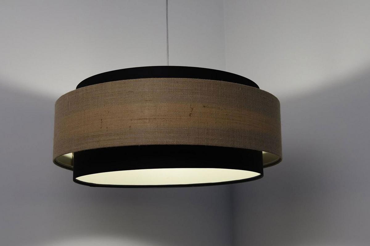 HÄNGELEUCHTE Schwarz 60/25 cm - Beige, Kunststoff (60/1.9/25cm) - ONZENO