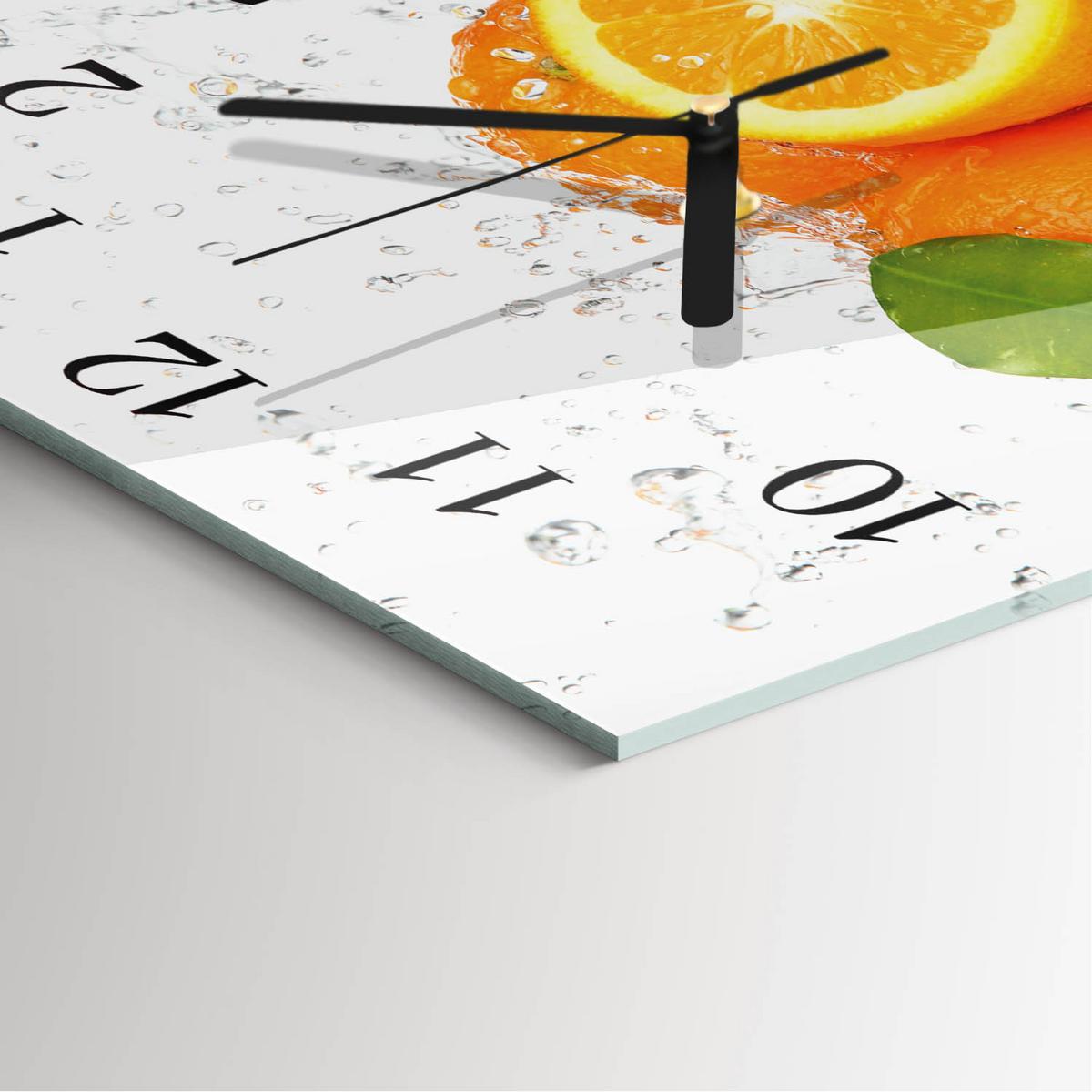 WANDUHR aus Glas 30x30 cm - Orangen - Orange, Glas (30/30/0.4cm) - TULUP