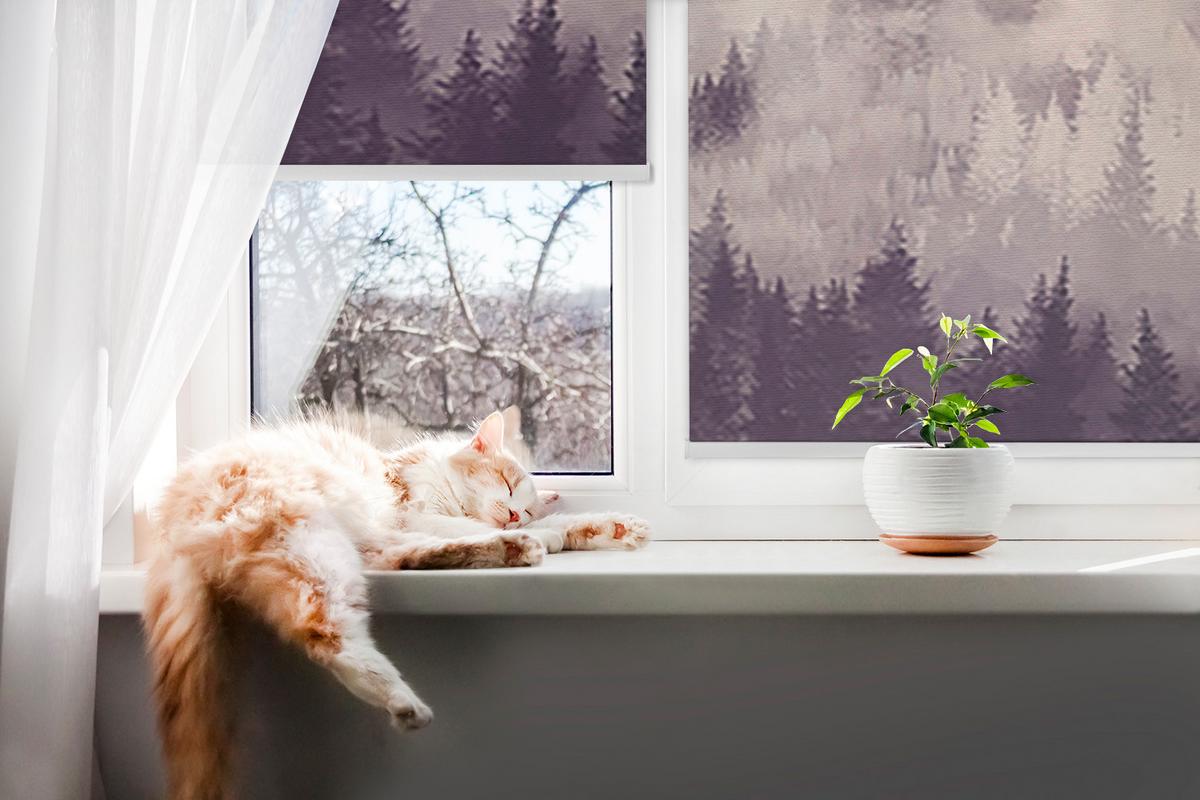 INNENROLLO - Fensterrollo - Rollo - 150x140 cm - Bemalte Berge - Schwarz, Kunststoff (150/140/0.5cm) - TULUP