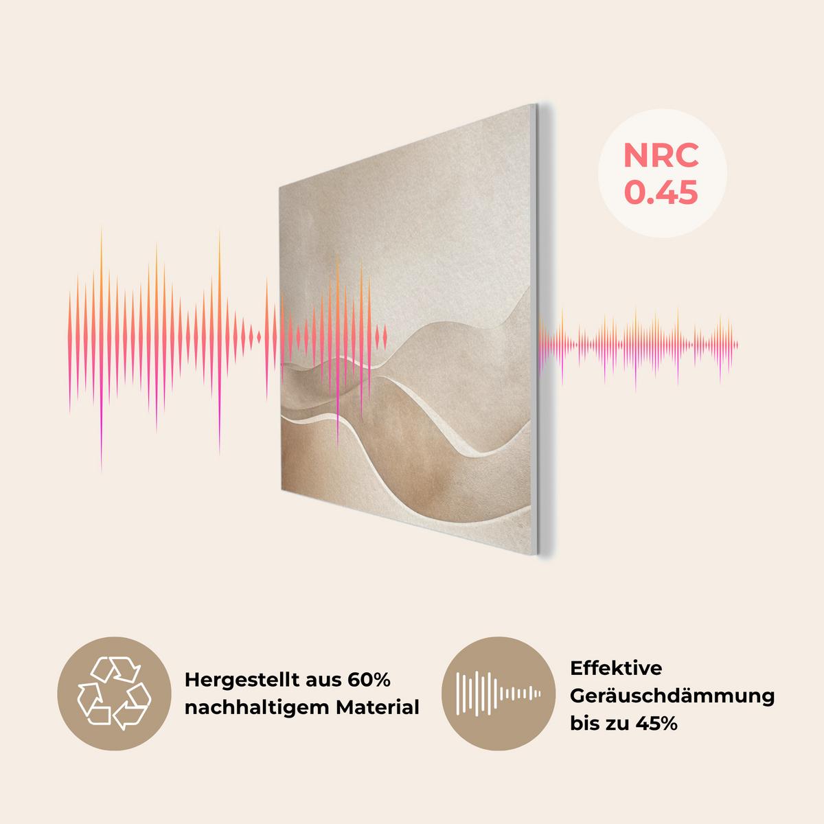 AKUSTIKBILD Beige - Natur - Abstrakt - Modern Akustikpaneele 90x60 cm - Beige, Kunststoff (90/60/0.9cm) - MuchoWow