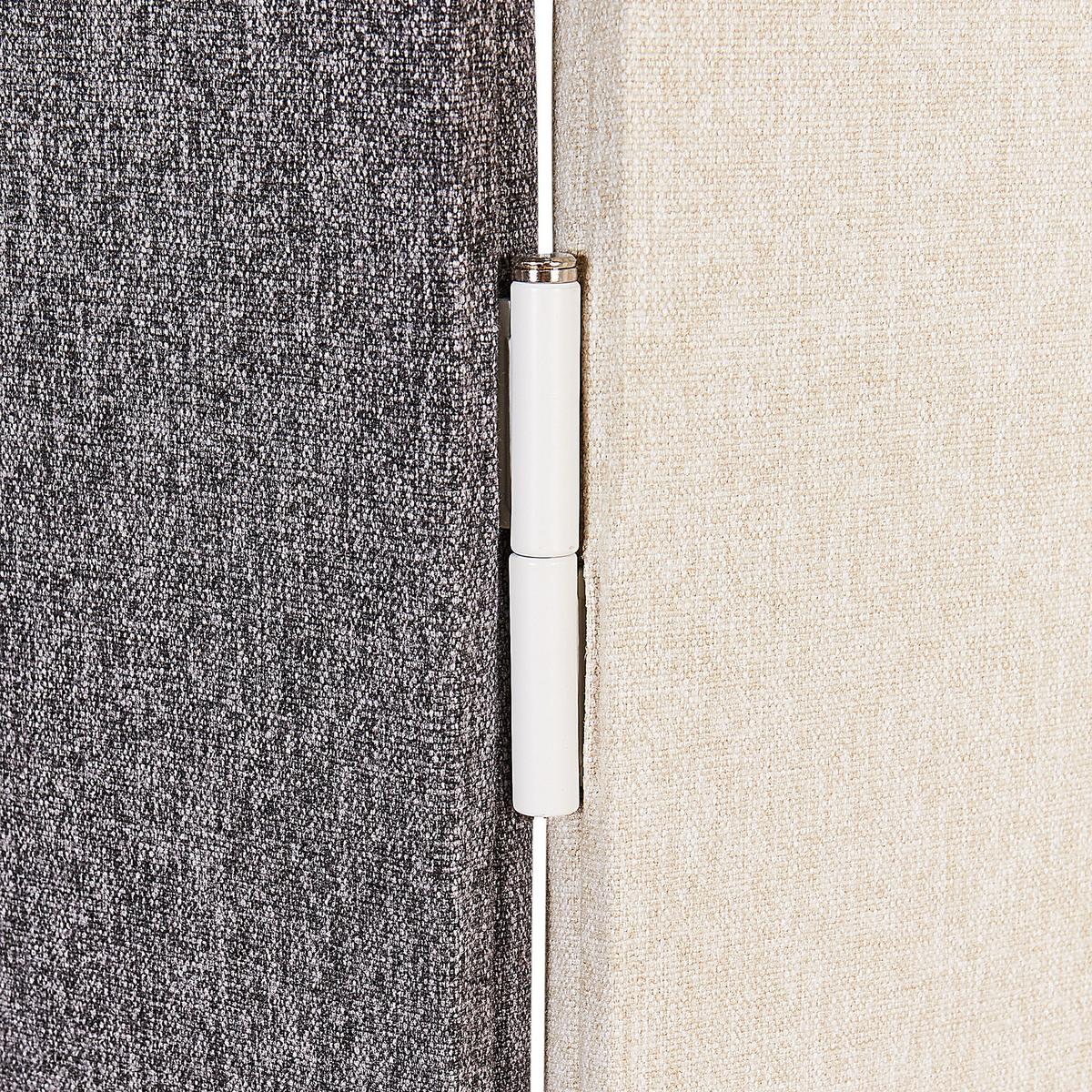BÜRO-RAUMTEILER 400/160 cm Grau Shady - Dunkelgrau/Beige, Textil (400/160/2cm) - Beliani