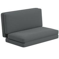 BODENSOFA 3-in-1 Klappbar Schlafsofa mit Samtoptik für Schlafzimmer, Wohnzimmer - Dunkelgrau, Textil (138/10/270cm) - HOMCOM