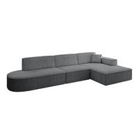 ECKSOFA Ottomane Rechts IREA-L2-v4 - 327x165x77 cm Duneklgrau - Dunkelgrau, Holzwerkstoff/Textil (327/165cm) - ALTDECOR