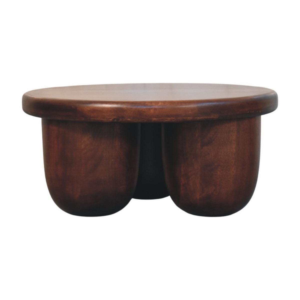 COUCHTISCH mit Wine-Wood-Oak-Finish, abgerundete säulenartige Beine, dunkelbraun - Dunkelbraun, Holz (80/80/36cm) - Artisan Furniture