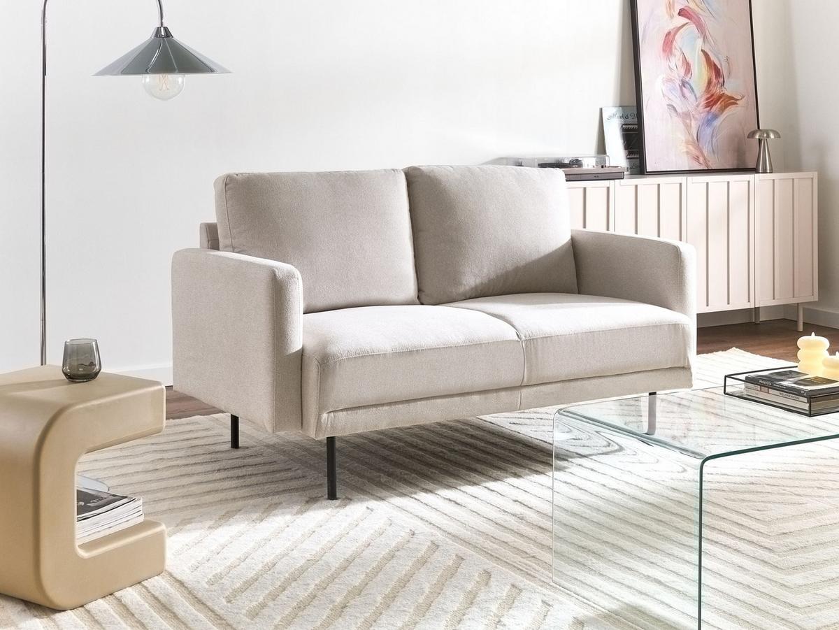 2-SITZER-SOFA Stoff Hellbeige Breda - Beige, Textil (150/85/85cm) - Beliani