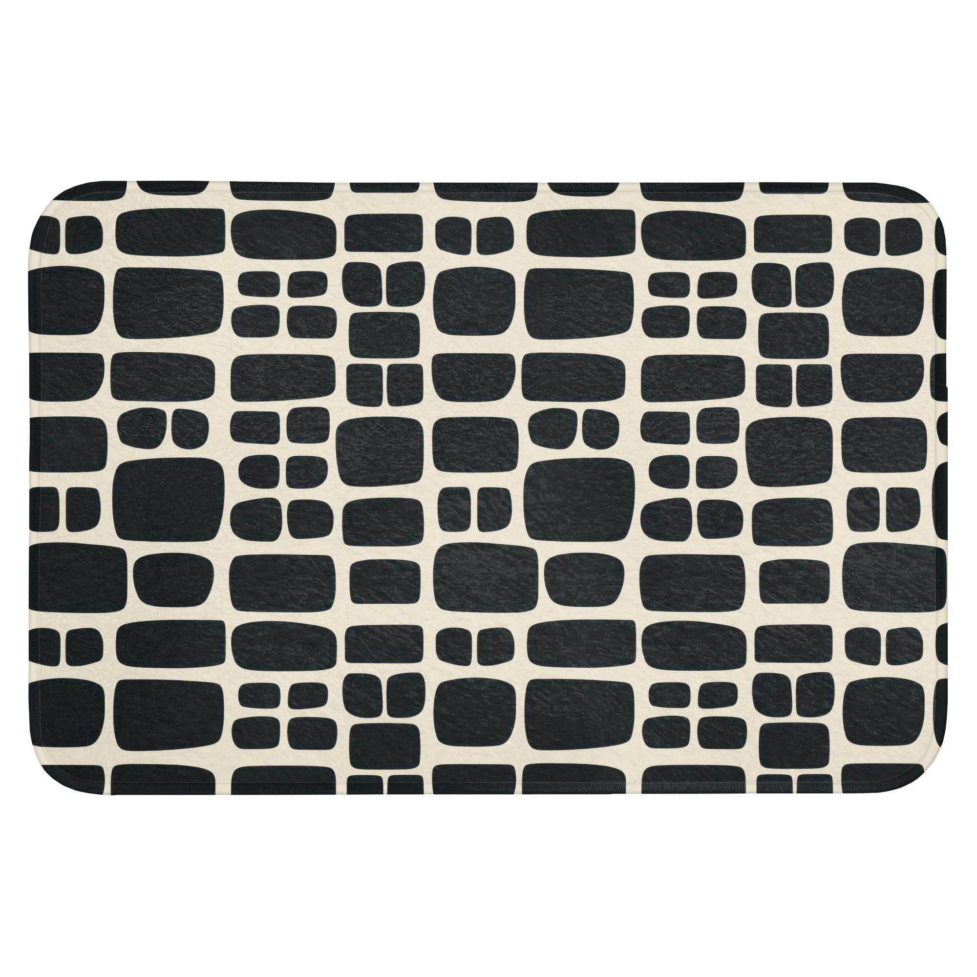 BADEMATTE Modern - Bio - Schwarz Badvorleger 90x60 cm - Anthrazit, Textil (90/60cm) - OnlyWow