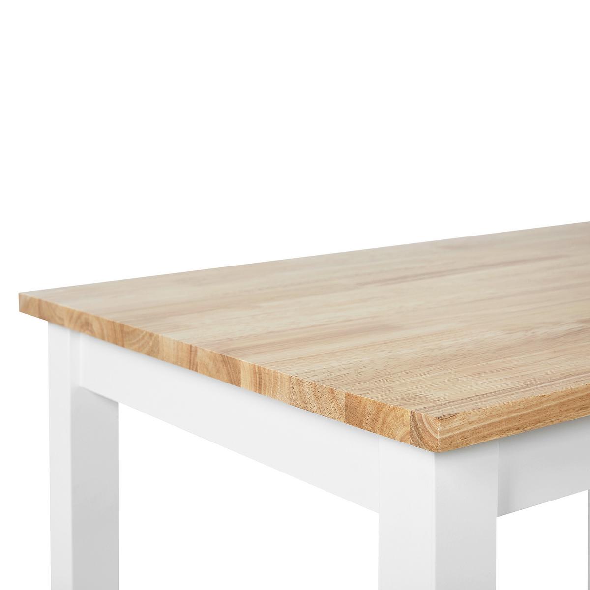 ESSTISCH Holz hellbraun/weiß 80/80 cm Battersby - Hellbraun/Weiß, Holz (80/80/74cm) - Beliani