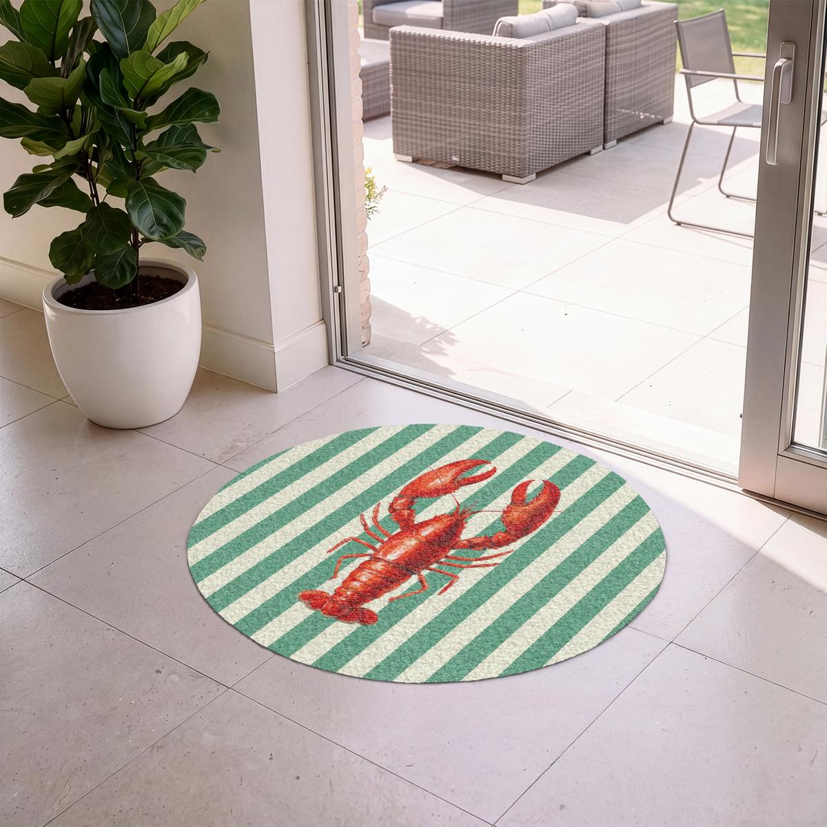 FUSSMATTE Krebs - Streifen - Realistisch - Sommerlich Schmutzmatte 90x90 cm - Multicolor, Kunststoff (90/0.4cm) - MuchoWow