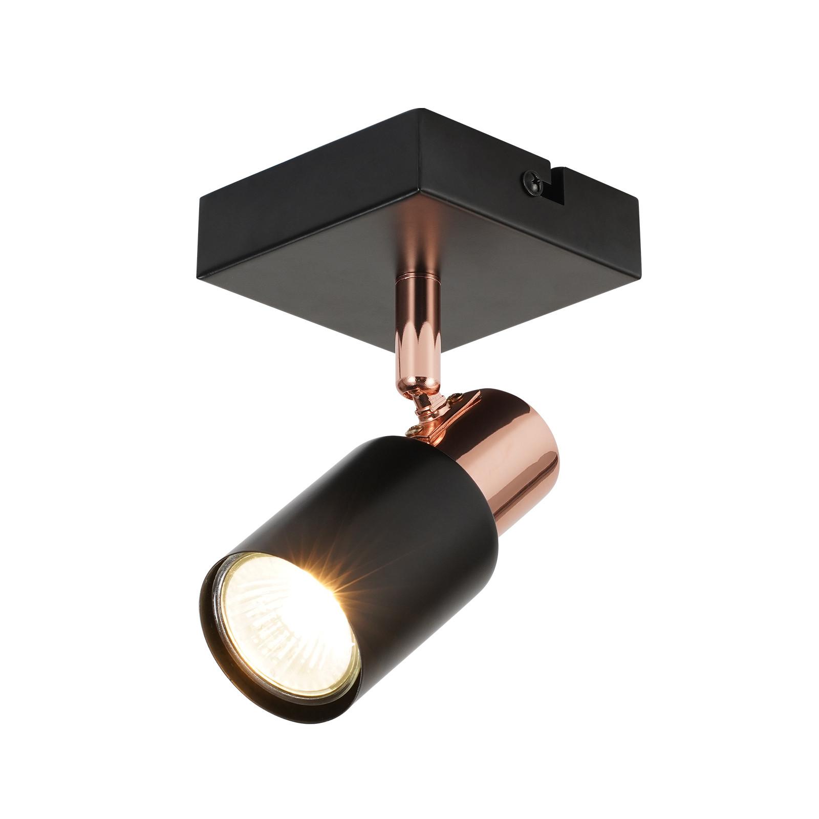 DECKENSTRAHLER Ahaus 1-flammig 9/9/15 cm - Schwarz, Metall (9/9/15cm) - Nettlife