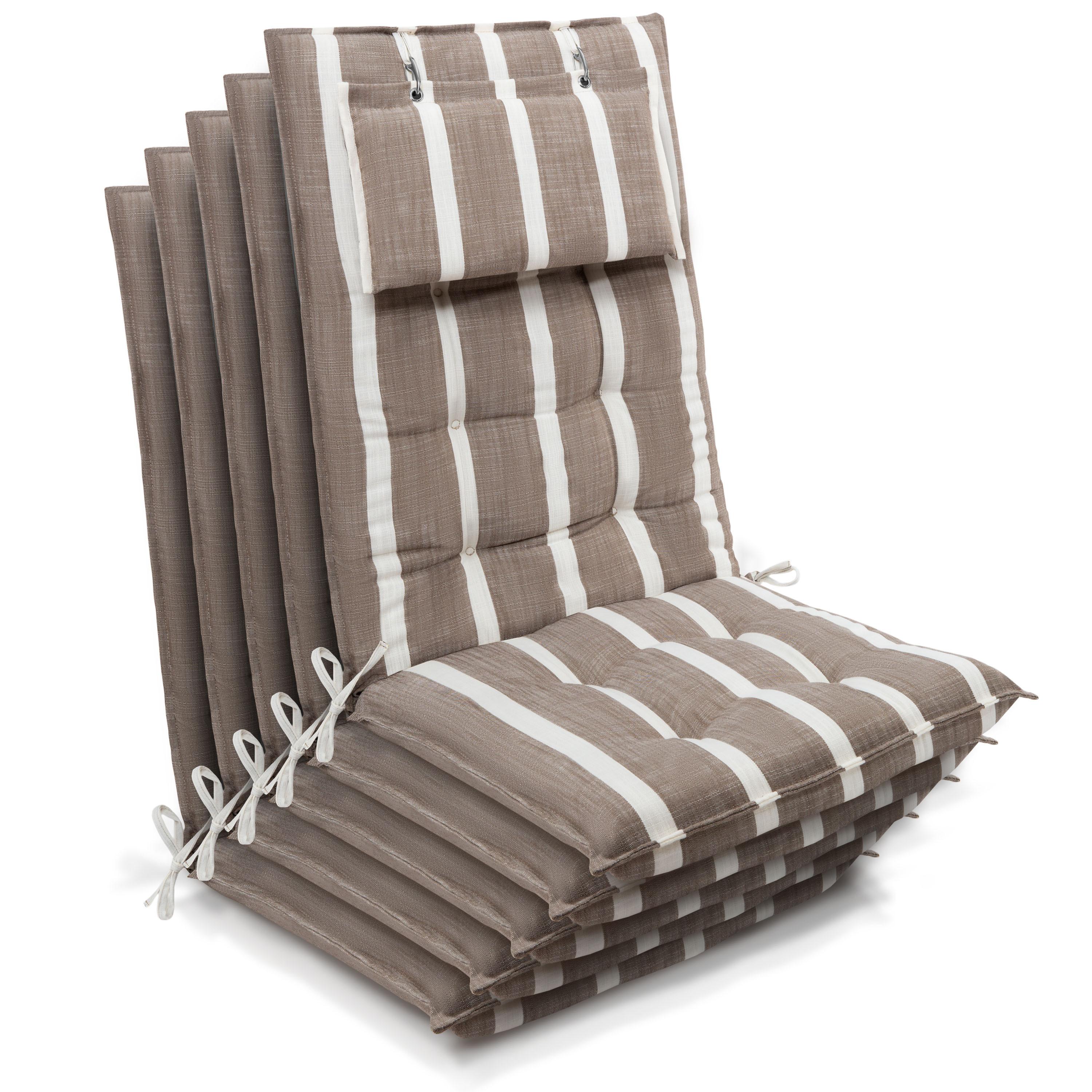 HOCHLEHNER Sun-HL 119x50x8cm Beige-Weiß-Gestreift (5tlg) - Beige, Textil (50/120cm) - Beautissu 