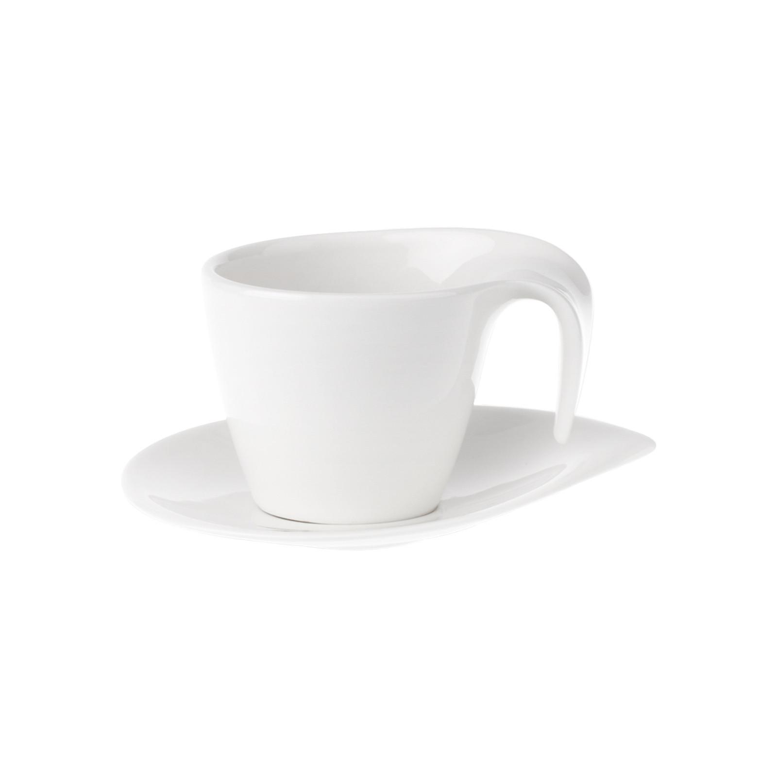 KAFFEETASSE MIT UNTERTASSE Flow weiß 200 ml - Weiß, Keramik (15/10.8/17.7cm) - Villeroy & Boch