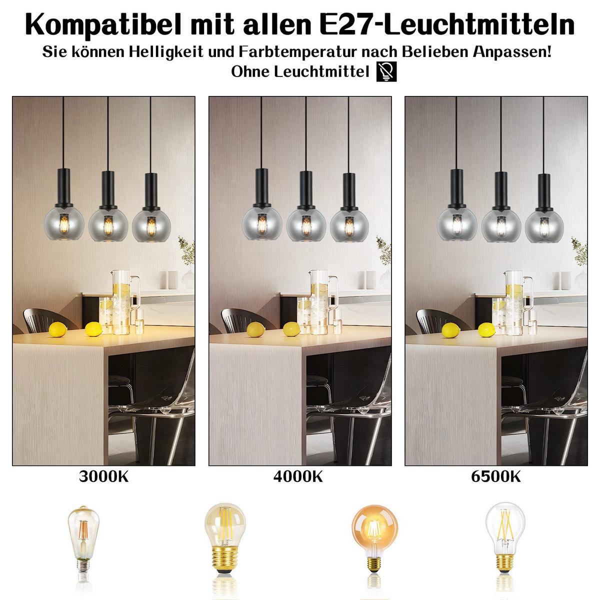 HÄNGELEUCHTE Rookq 13/145/40 cm - Schwarz, Metall (40/13/145cm) - ZMH