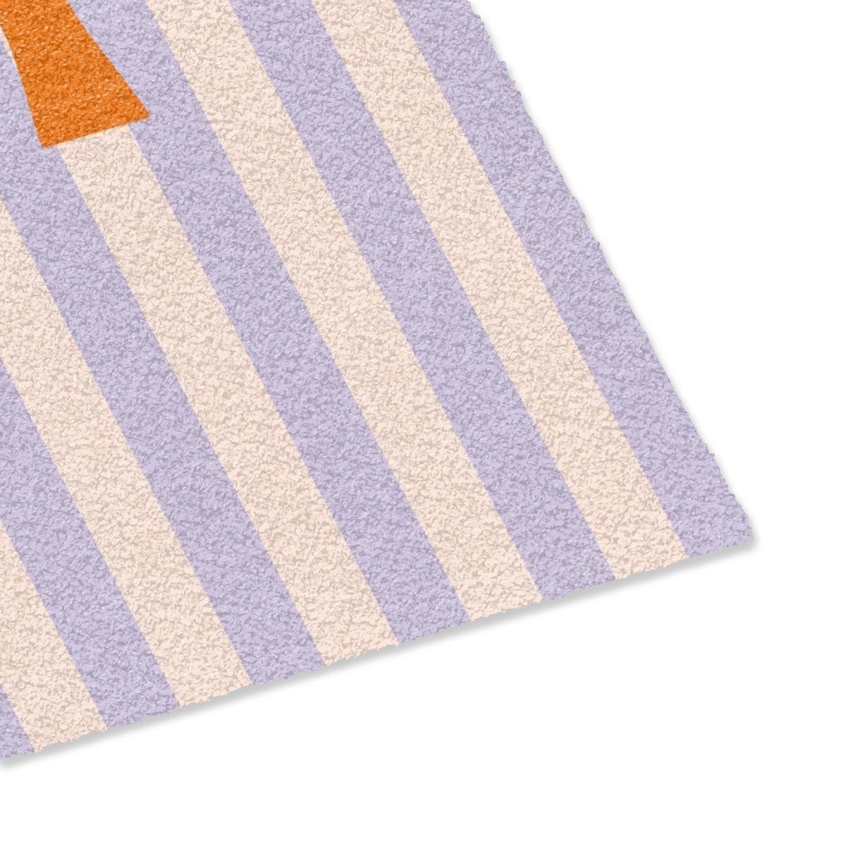 FUSSMATTE Lila – Orange – Streifen – Okay 60x40 cm - Flieder, Kunststoff (60/0.4cm) - MuchoWow