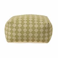 SITZPOUF Lima grün gemustert, 55/55/30 cm - Grün, Textil (55/30/55cm) - Homescapes