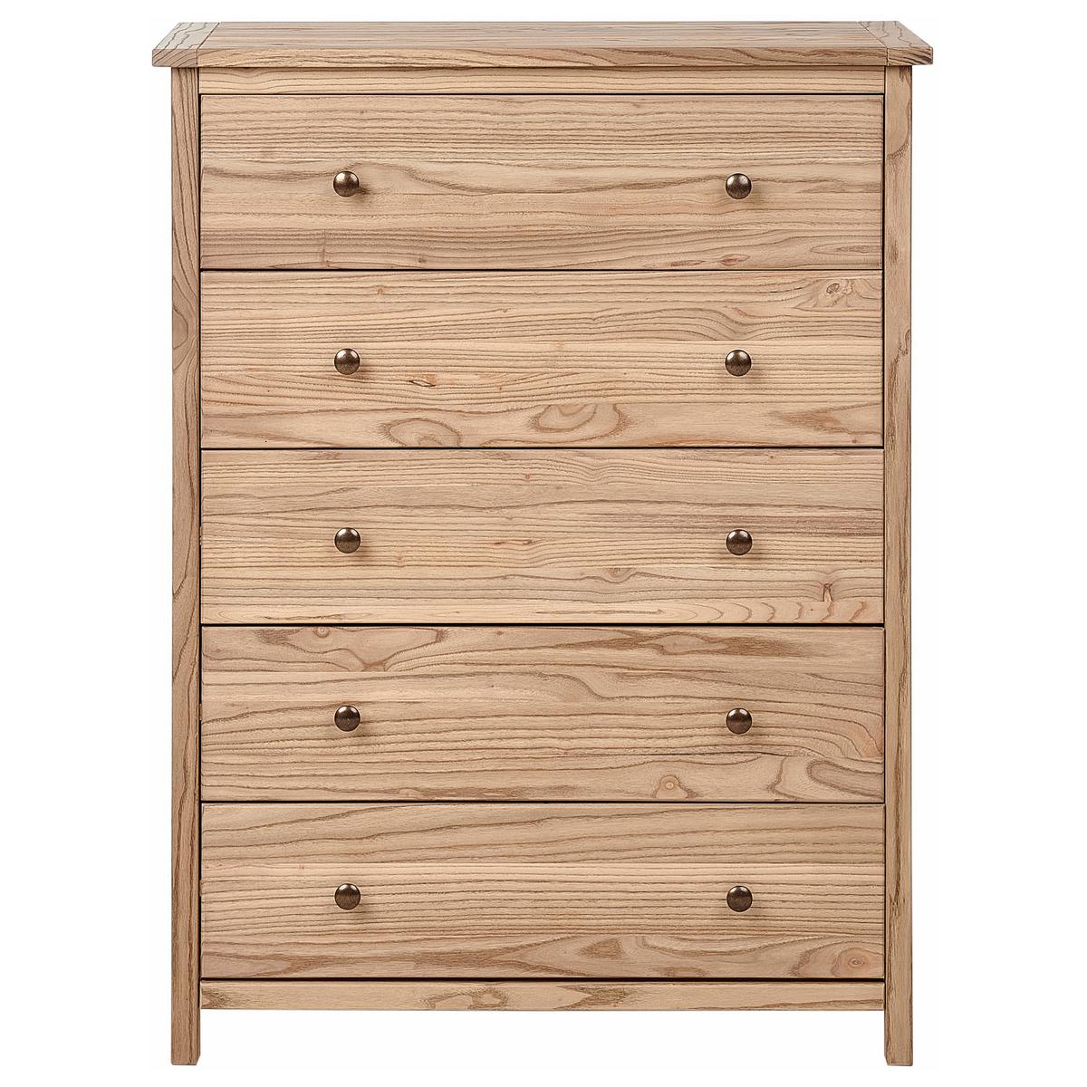 KOMMODE mit 5 Schubladen Sassafrasholz Braun Salton - Braun, Holz (85/111/39cm) - Beliani