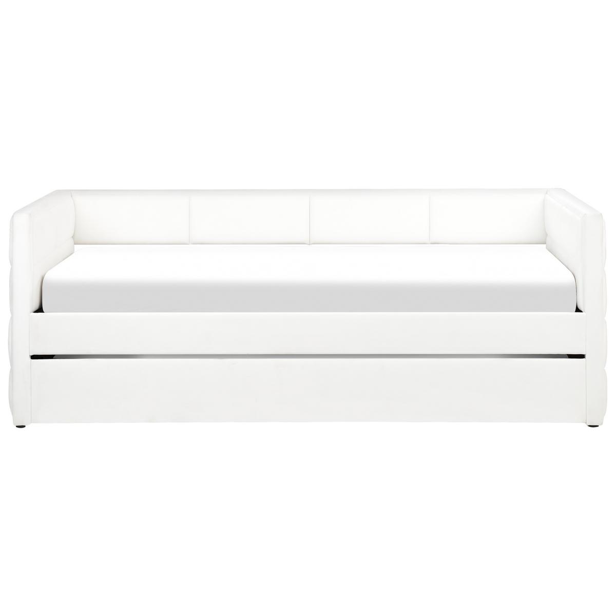 AUSZIEHBETT 90x205 cm Weiß Chavonne - Creme, Textil (90/205cm) - Beliani