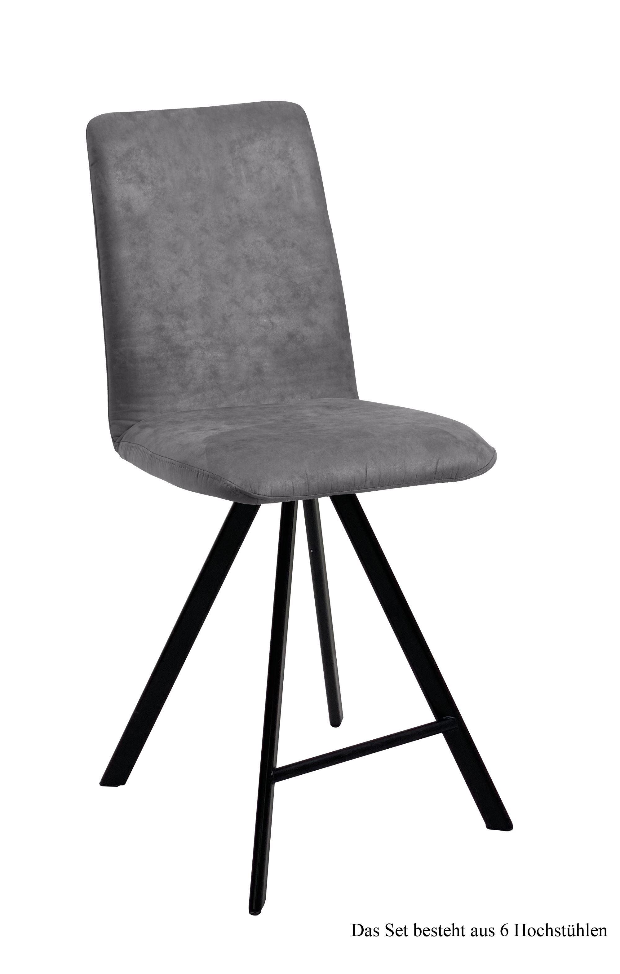 THEKENSTUHL drehbar (6er-Set) Desirae 47x109x60 Schwarz/Grau - Schwarz/Grau, Kunststoff (60/109/47cm) - 58aufmkessel