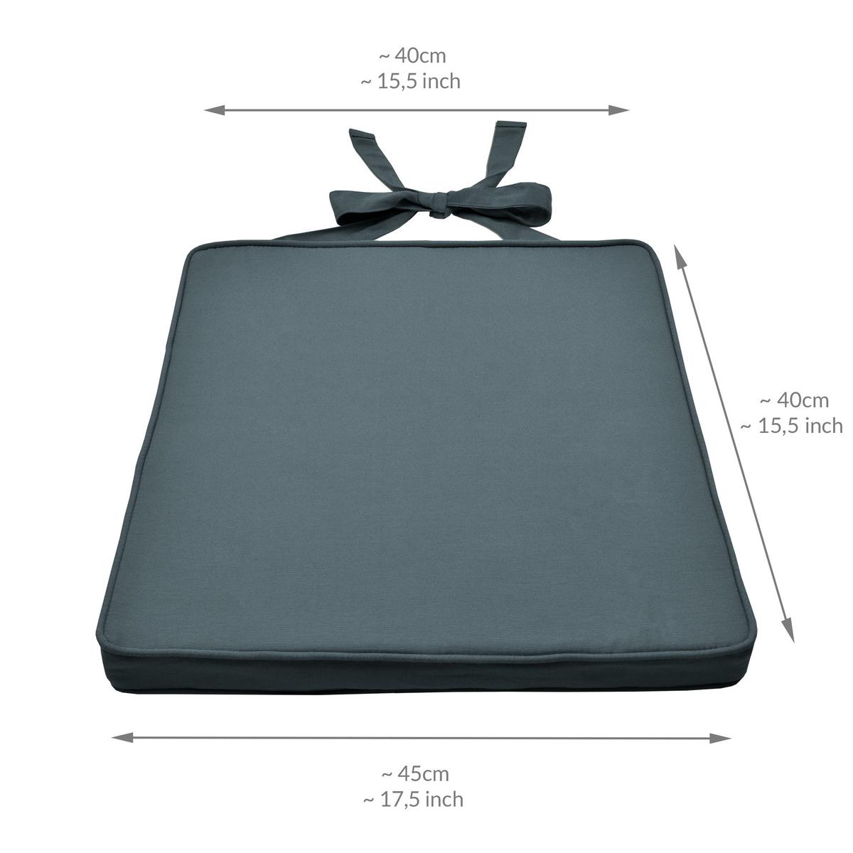 STUHLKISSEN Loft SK 45x40x5cm Taubenblau (2tlg) - Blaugrau, Textil (45/40/10cm) - Beautissu 