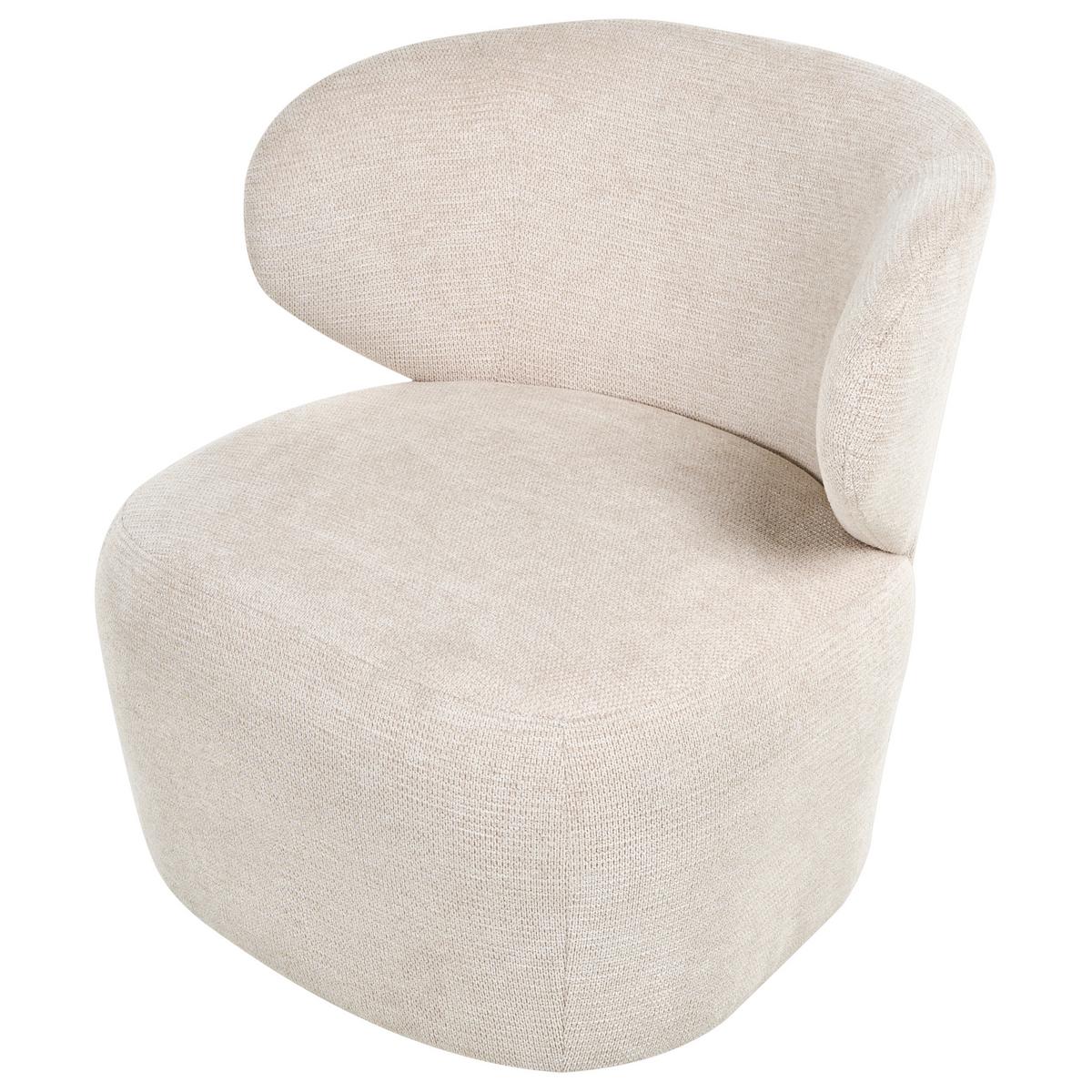 DREHSESSEL Stoff Beige Alvdal - Beige, Textil (74/73/79cm) - Beliani
