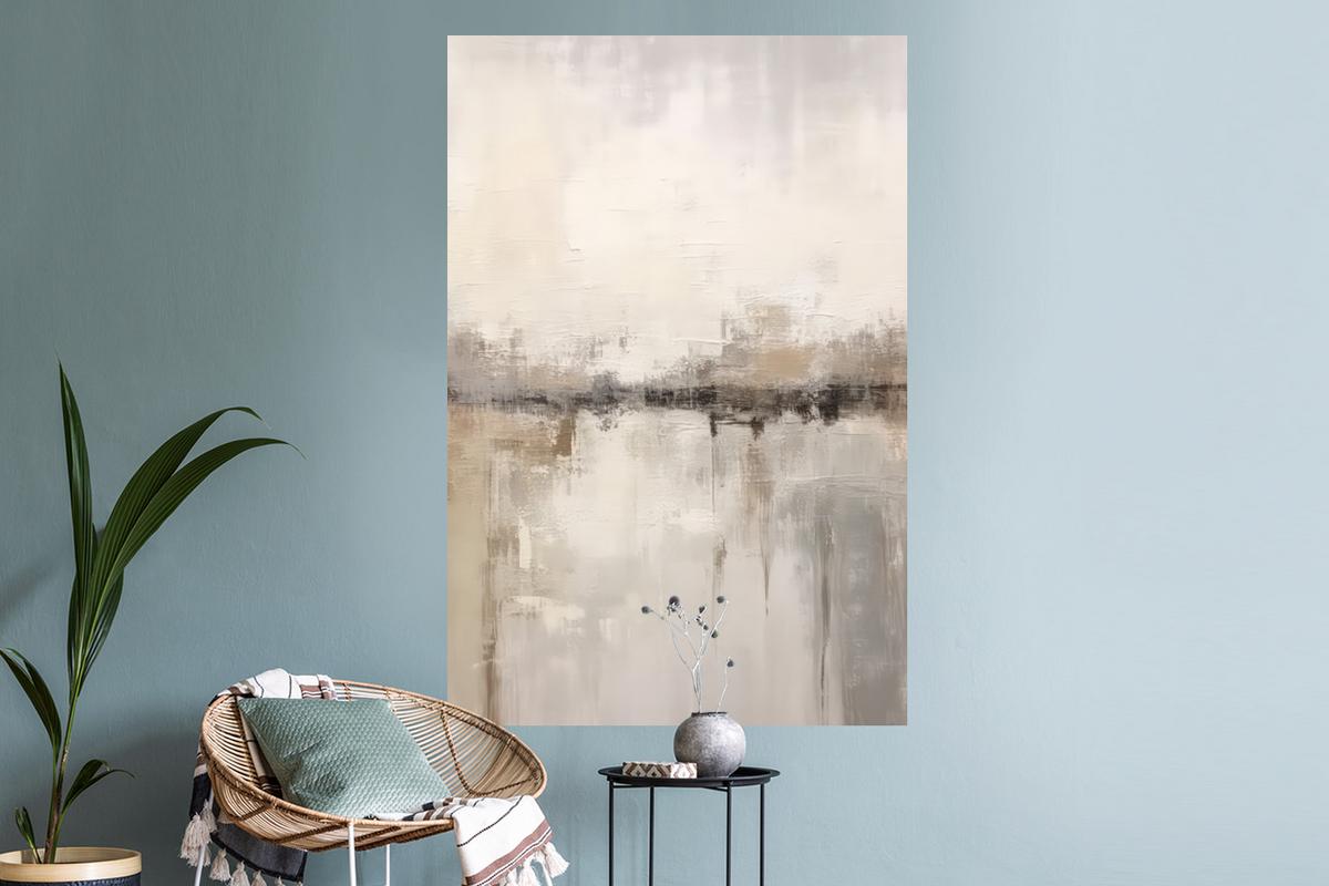 WANDTATTOO Moderne Kunst - Abstrakt - Beige Wandaufkleber 80x120 cm - Beige, Kunststoff (80/120/0.1cm) - MuchoWow
