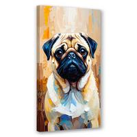 LEINWANDBILD Mops Hund Tier Beige 50x100cm - Beige, Textil (50/100cm) - Feeby