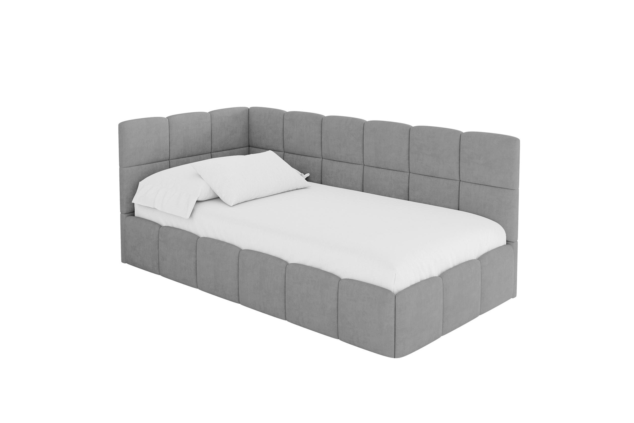 EINZELBETT Jugendbett mit Bettkasten Rechts, ohne Matratze - LIVY 100x200 Grau - Anthrazit, Holzwerkstoff/Textil (100/200cm) - ALTDECOR