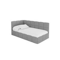 EINZELBETT Jugendbett mit Bettkasten Rechts, mit Matratze - LIVY 100x200 Grau - Anthrazit, Holzwerkstoff/Textil (100/200cm) - ALTDECOR