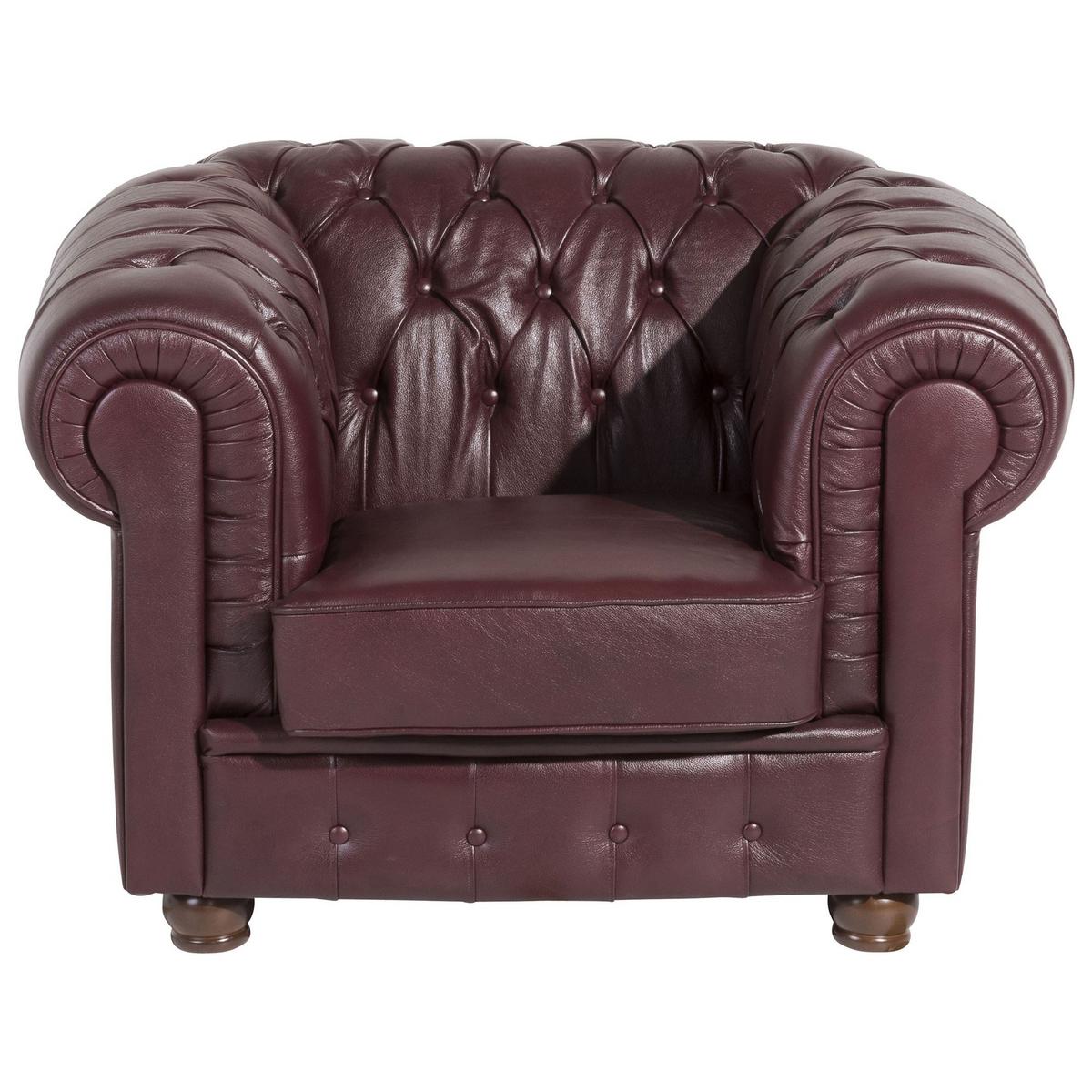 POLSTERSESSEL Kalea Wischleder rot - Rot, Leder (98/76/110cm) - 58aufmkessel