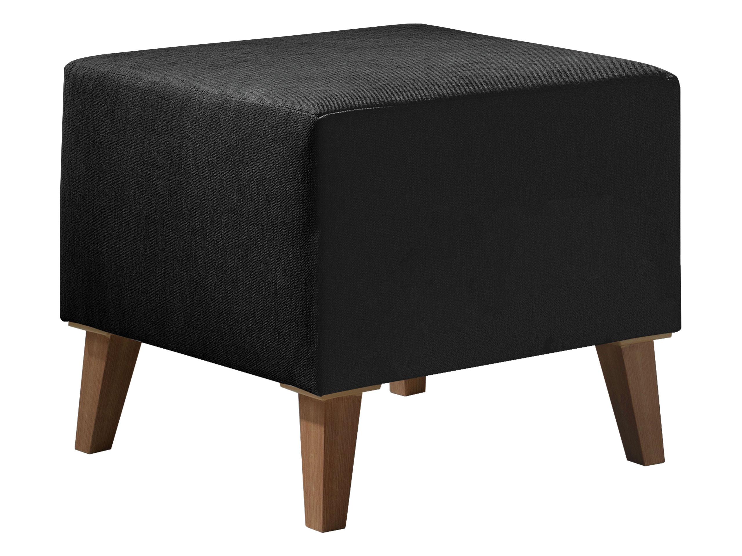 POLSTERHOCKER Oviedo - Schwarz, Holz/Kunststoff (51/45/51cm) - MIRJAN24
