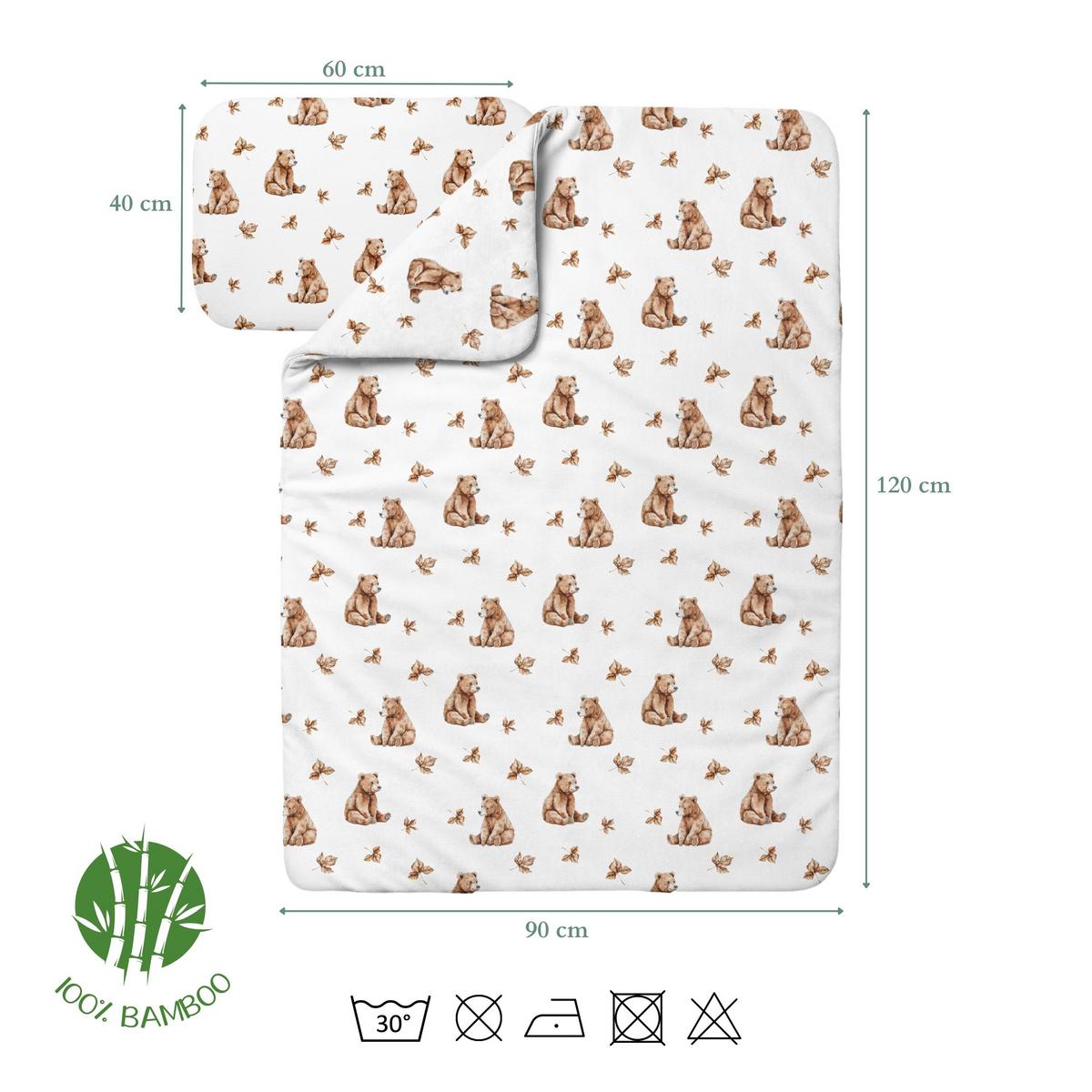 BABY Bambus-Bettwäsche Bärchen - Weiß, Textil (90/120cm) - waldin